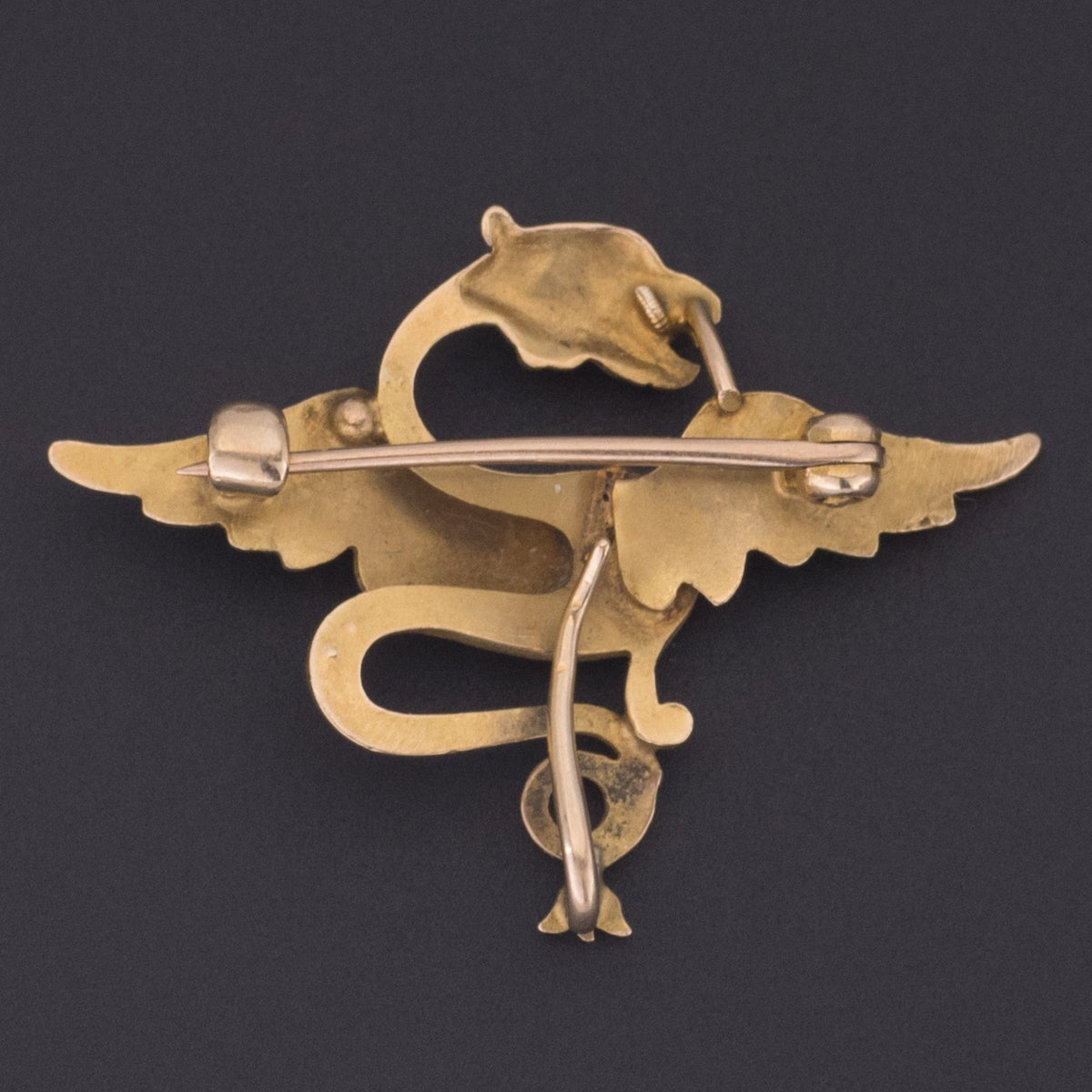 Antique Griffin Brooch or Watch Pin | 10k Gold Griffin - Trademark Antiques