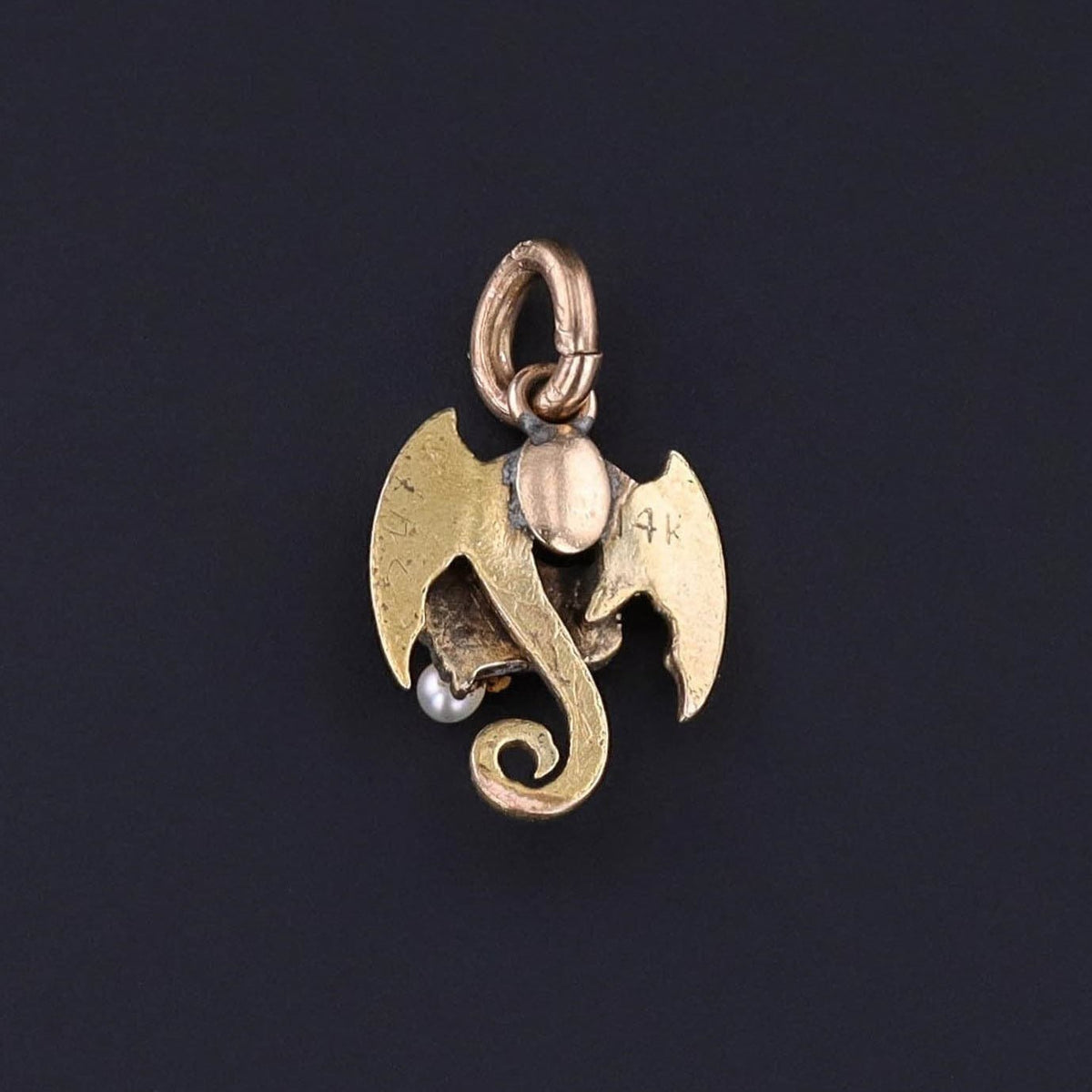 Antique Griffin Conversion Charm of 14k Gold - Trademark Antiques
