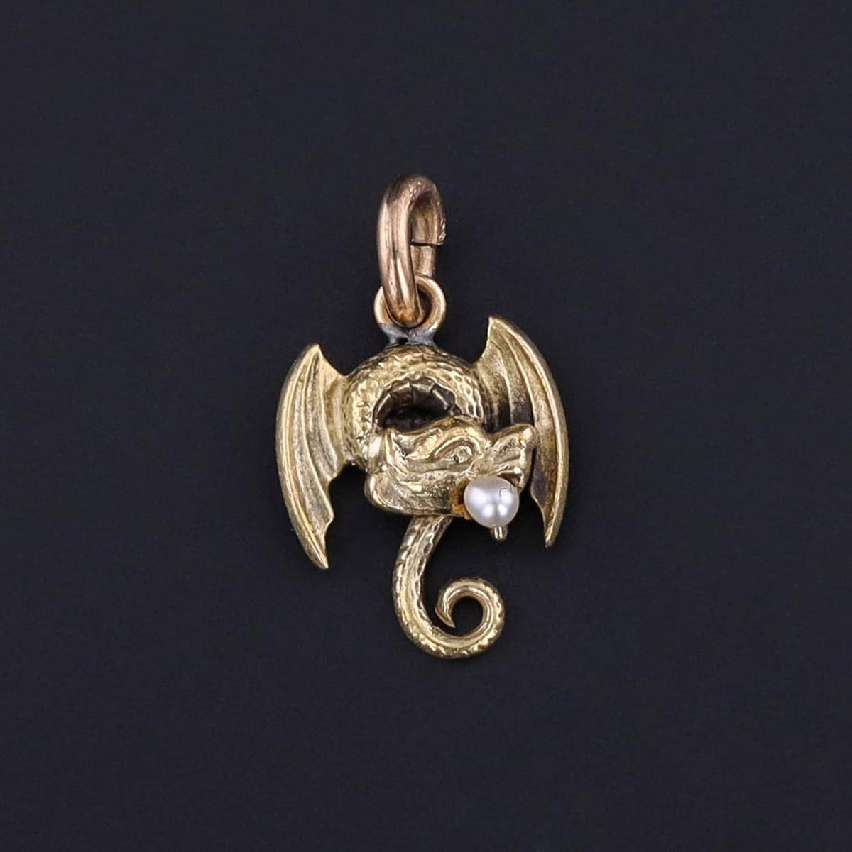 Antique Griffin Conversion Charm of 14k Gold - Trademark Antiques