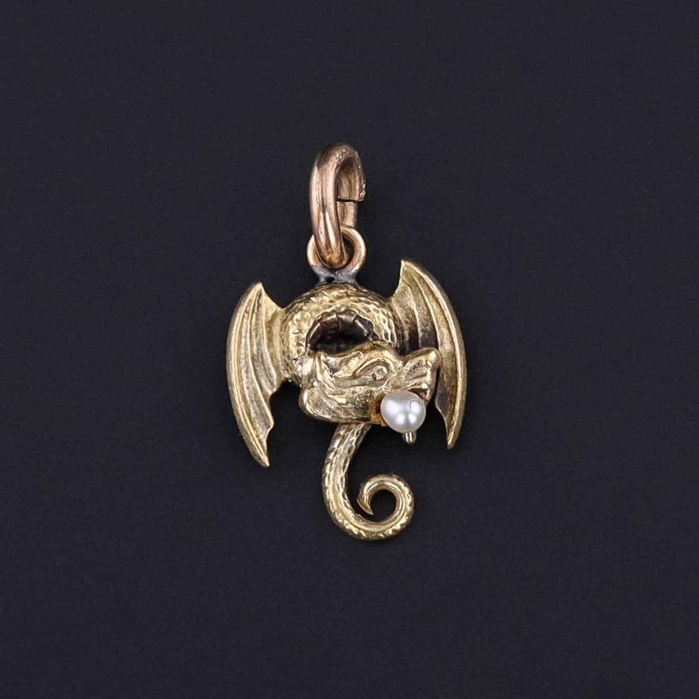 Antique Griffin Conversion Charm of 14k Gold - Trademark Antiques