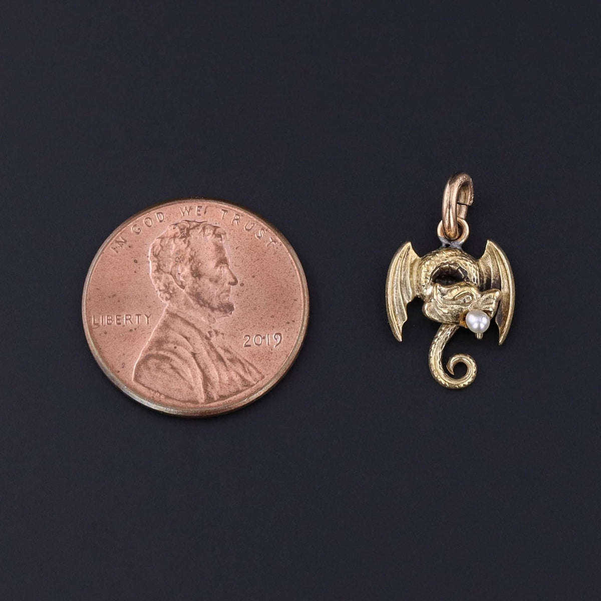 Antique Griffin Conversion Charm of 14k Gold - Trademark Antiques