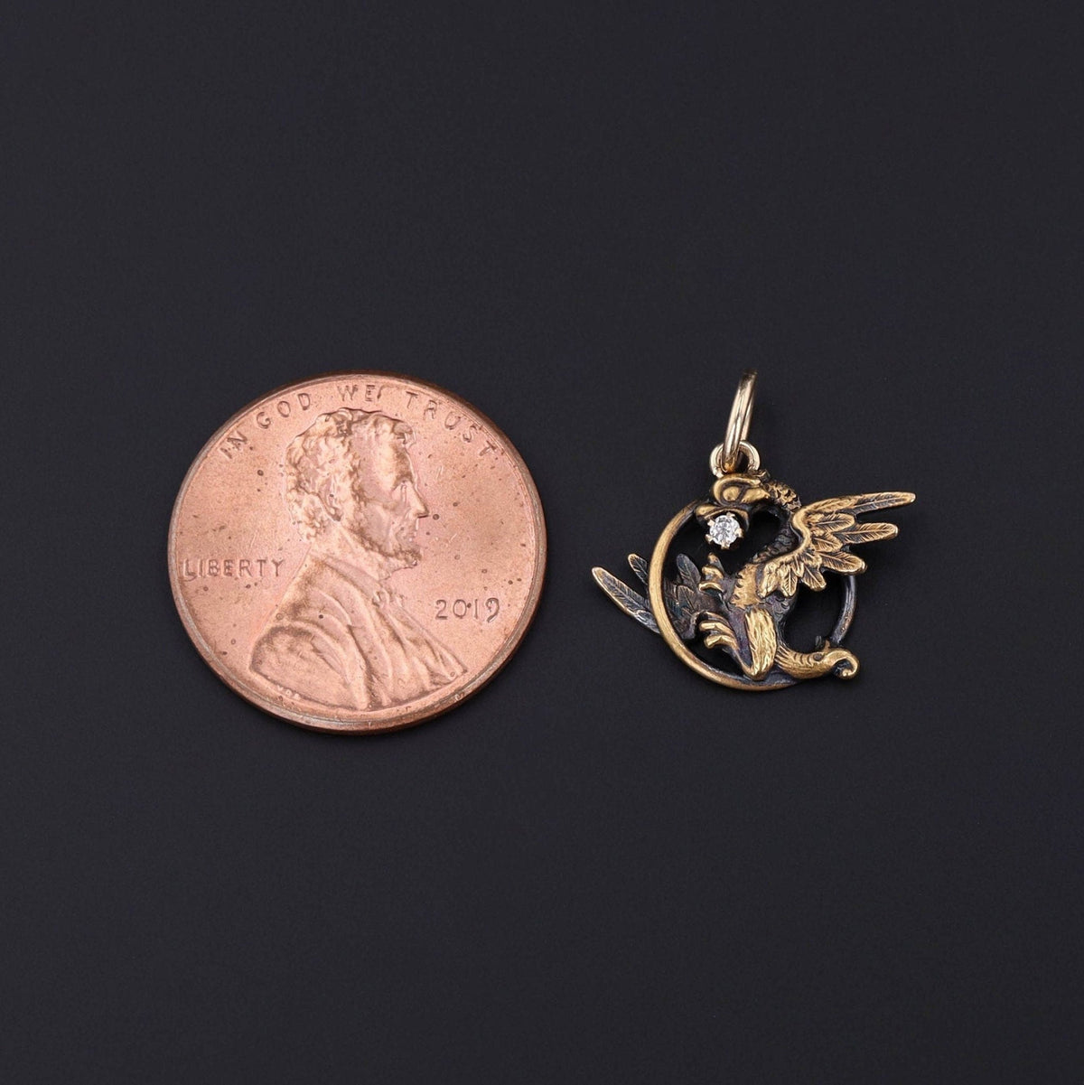 Antique Griffin Conversion Charm of 14k Gold - Trademark Antiques