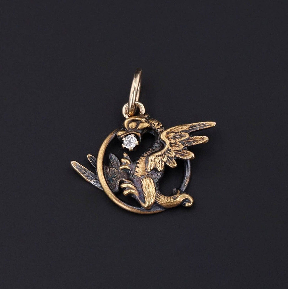 Antique Griffin Conversion Charm of 14k Gold - Trademark Antiques