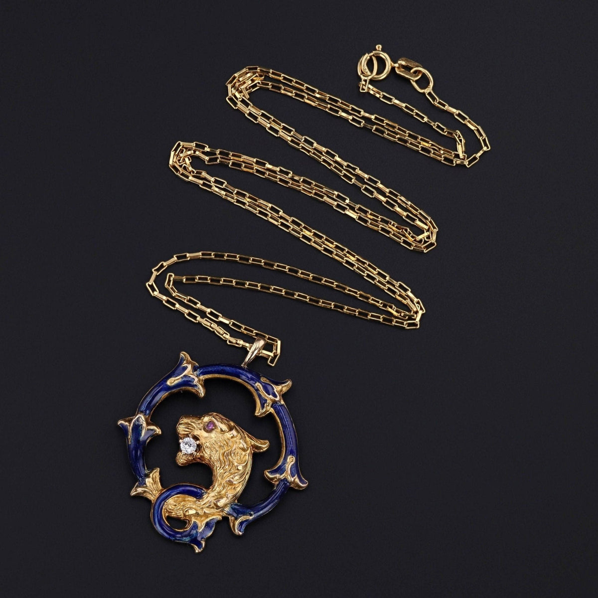 Antique Griffin Conversion Pendant of 14k Gold - Trademark Antiques