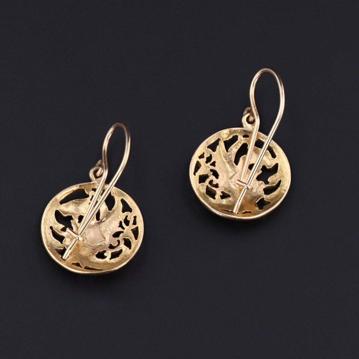 Antique Griffin Earrings | Gold Earrings - Trademark Antiques