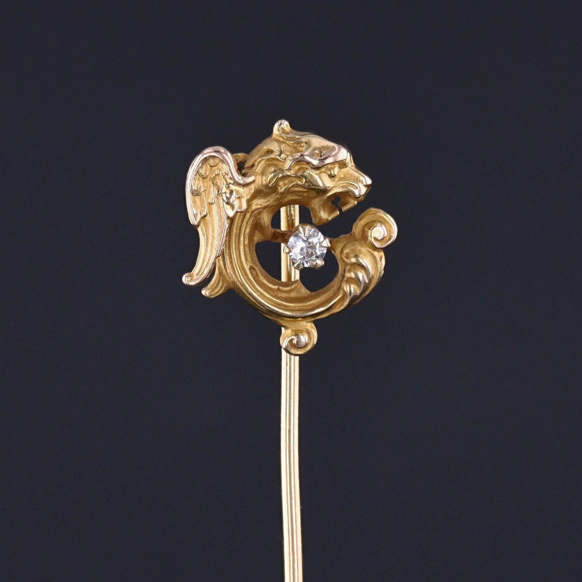 Antique Griffin Stickpin of 14k Gold - Trademark Antiques