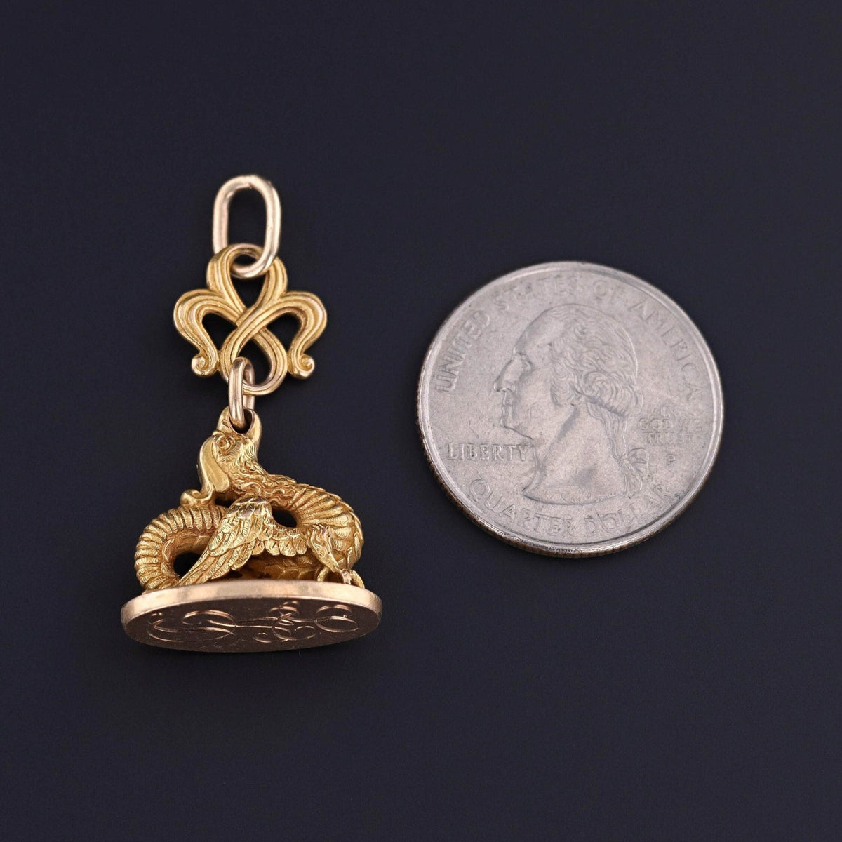 Antique Griffin Watch Fob Pendant - Trademark Antiques