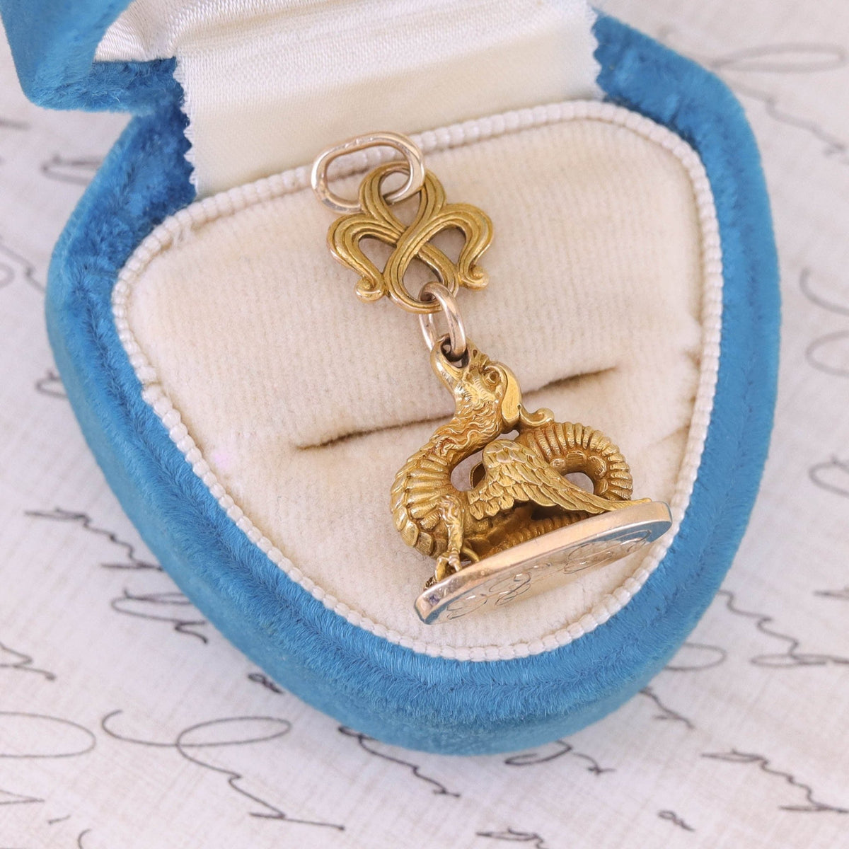 Antique Griffin Watch Fob Pendant - Trademark Antiques