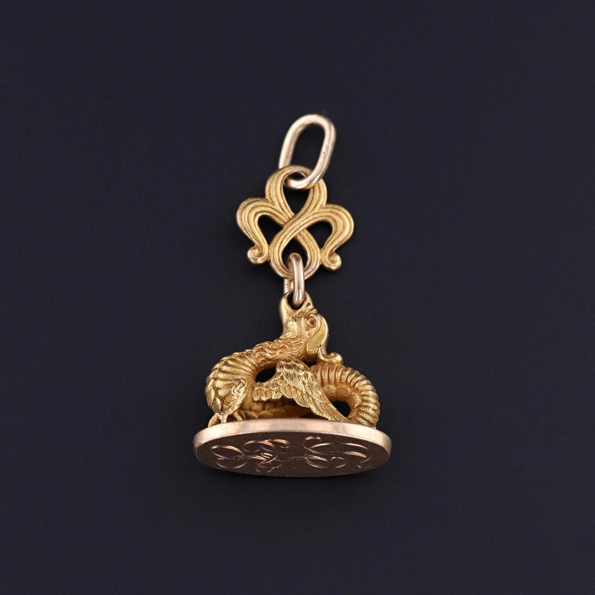 Antique Griffin Watch Fob Pendant - Trademark Antiques