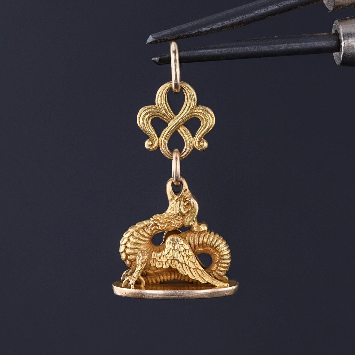 Antique Griffin Watch Fob Pendant - Trademark Antiques