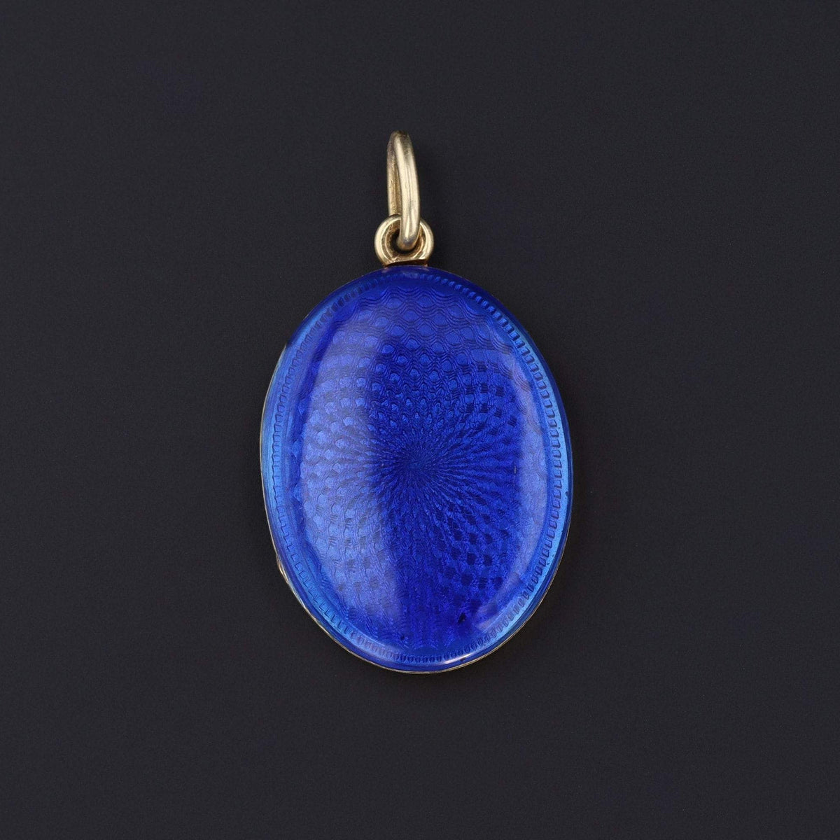 Antique Guilloche Enamel Locket | Antique Locket - Trademark Antiques