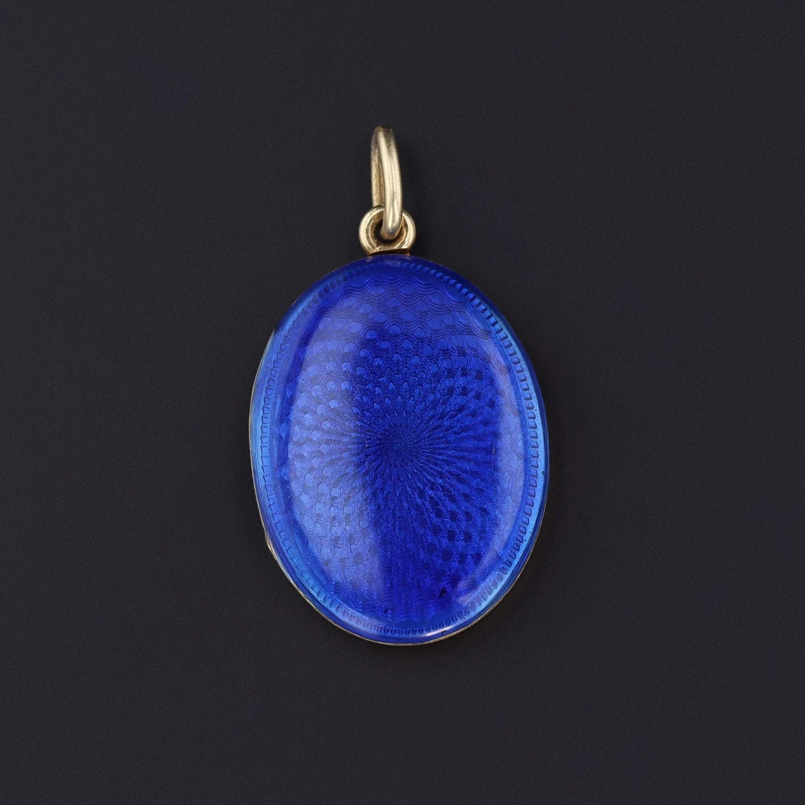 Antique Guilloche Enamel Locket | Antique Locket - Trademark Antiques