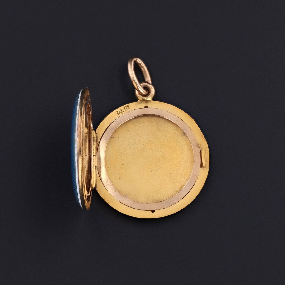 Antique Guilloche Enamel Locket of 14k Gold - Trademark Antiques