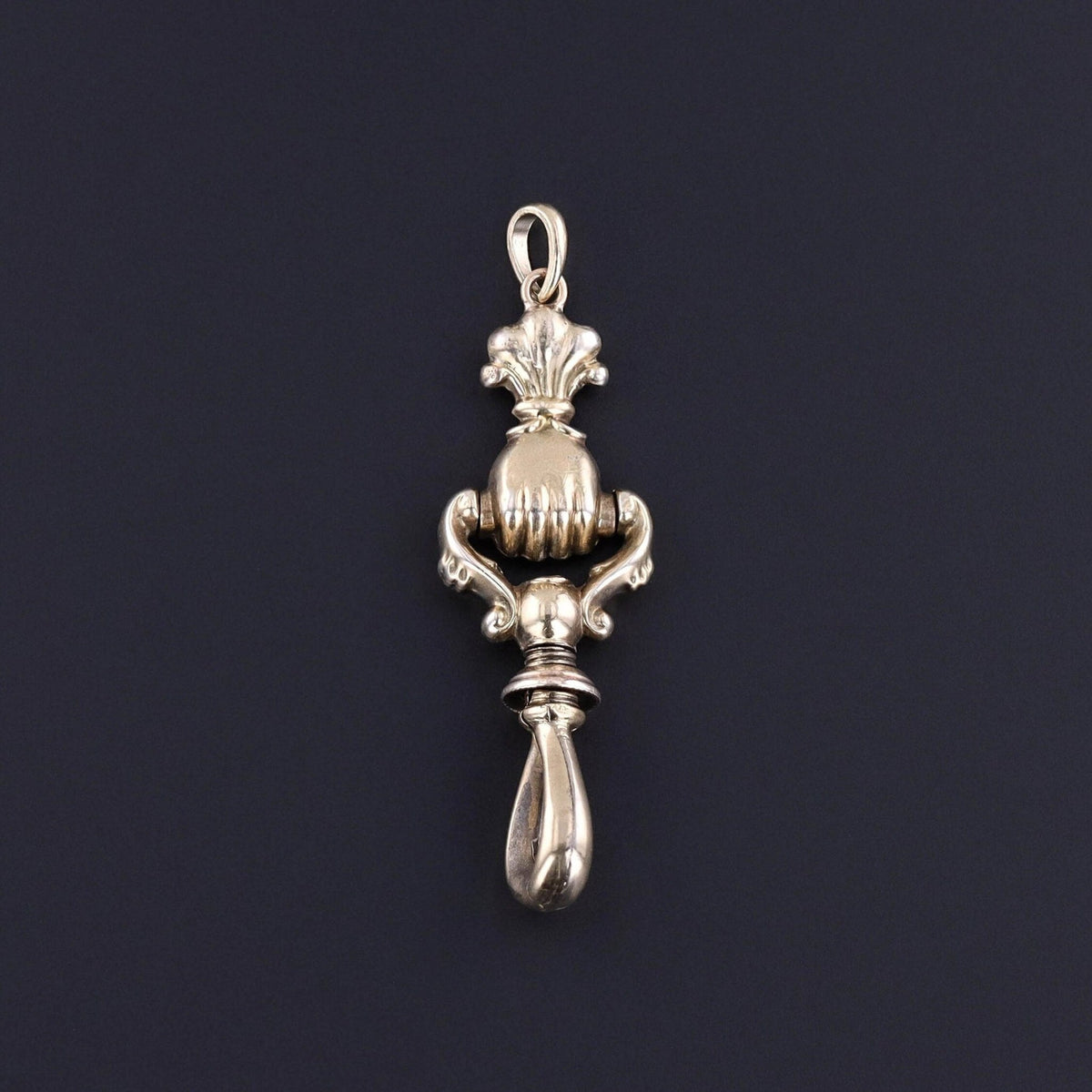 Antique Hand Charm Holder of 14k Gold - Trademark Antiques