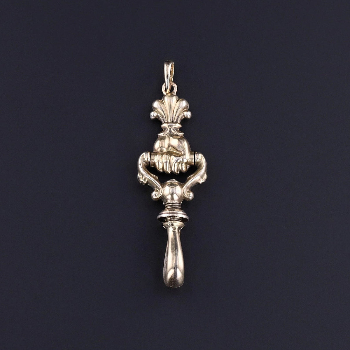 Antique Hand Charm Holder of 14k Gold - Trademark Antiques