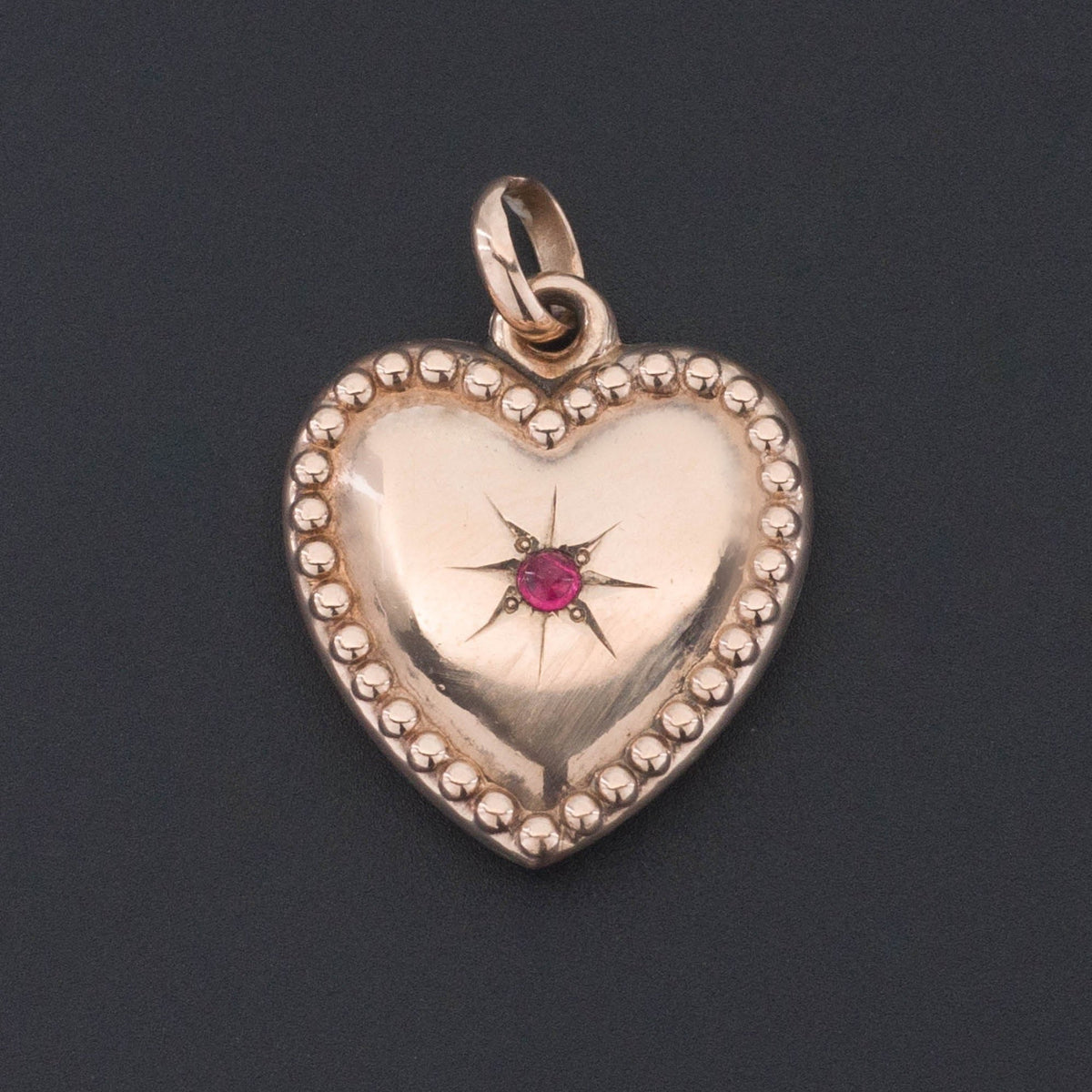 Antique Heart Charm | 10k Gold Heart - Trademark Antiques