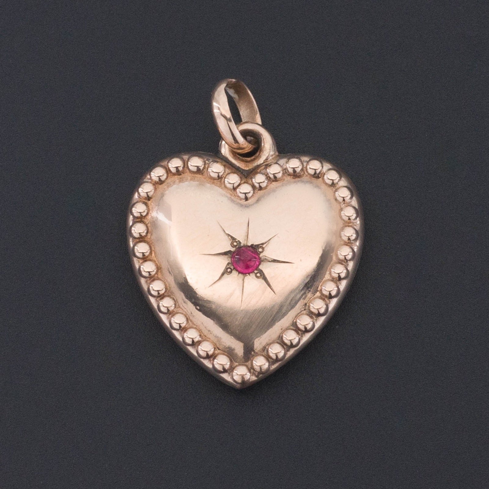 Antique Heart Charm | 10k Gold Heart - Trademark Antiques
