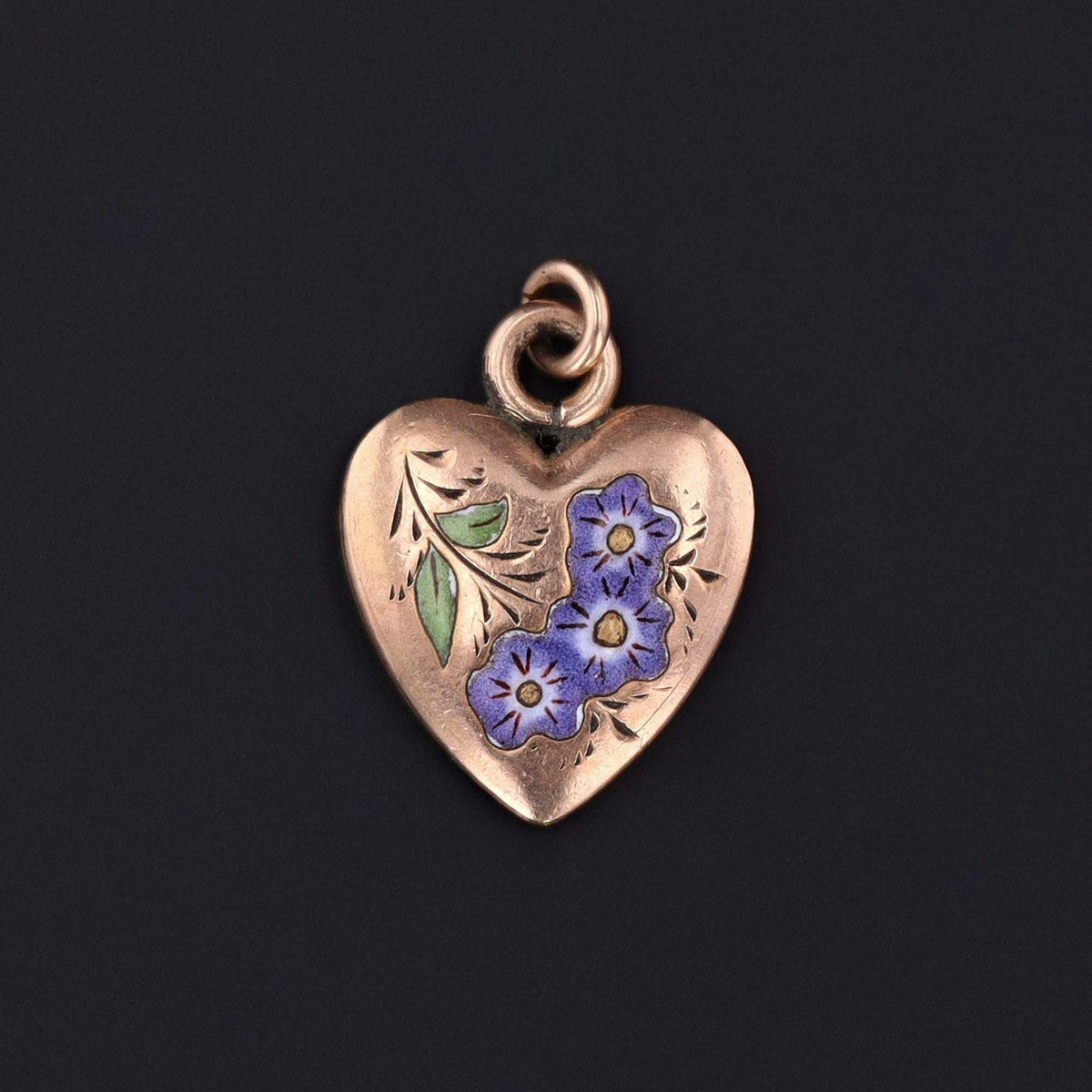 Antique Heart Charm | 14k Gold Heart - Trademark Antiques