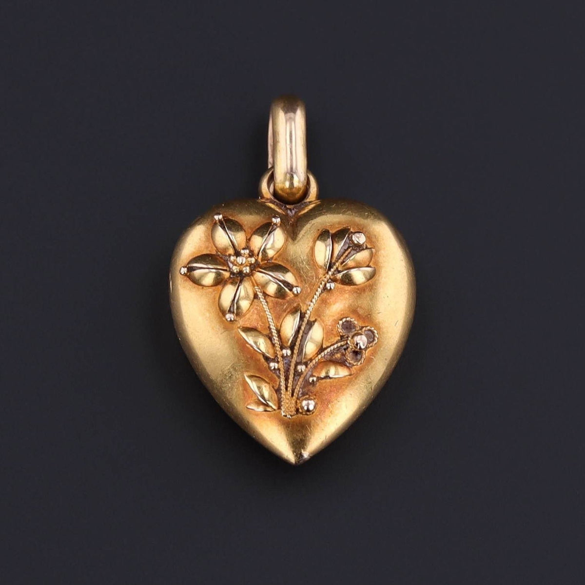 Antique Heart Charm | 15ct Gold Heart - Trademark Antiques