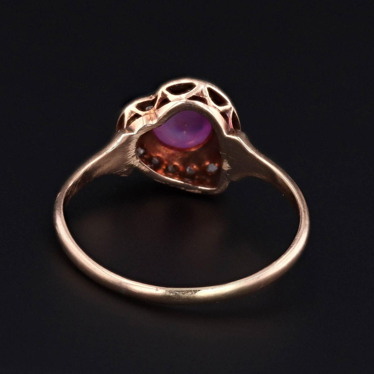 Antique Heart Ring | Diamond and Ruby Ring - Trademark Antiques