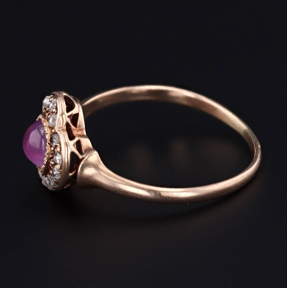 Antique Heart Ring | Diamond and Ruby Ring - Trademark Antiques