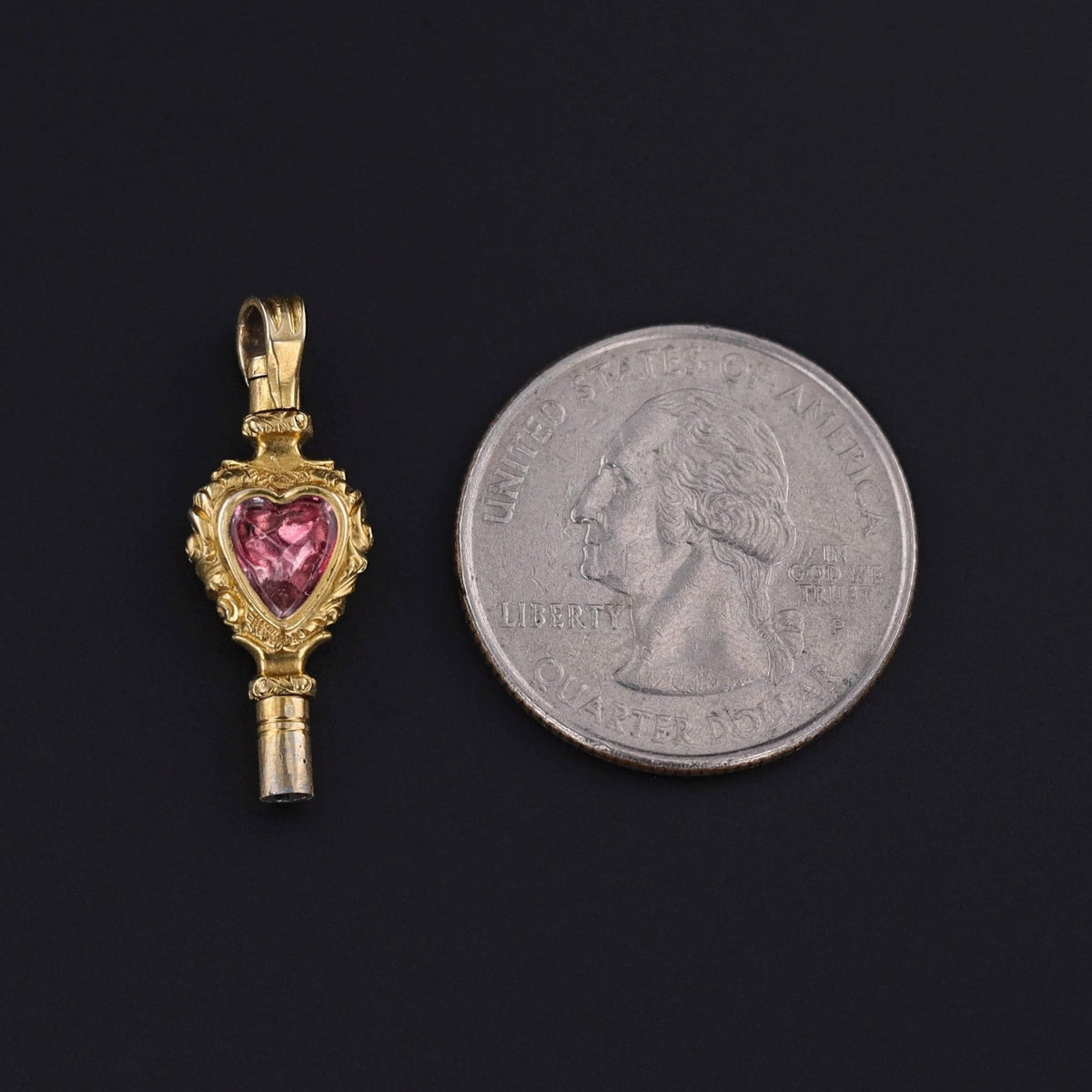 Antique Heart Shaped Watch Key of 9ct Gold - Trademark Antiques