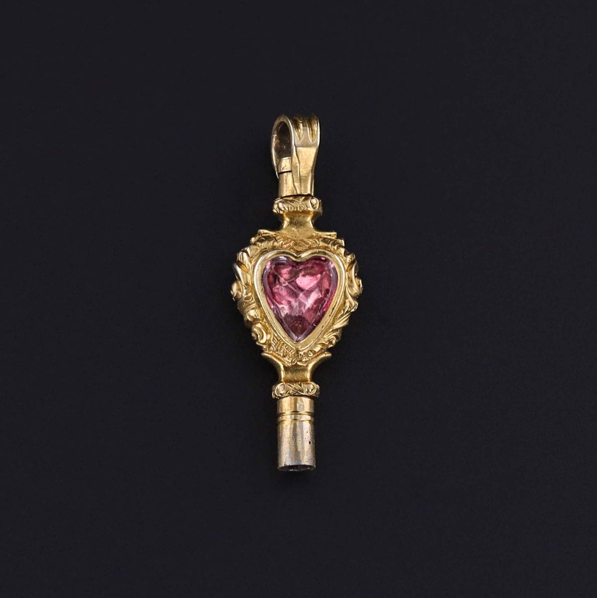 Antique Heart Shaped Watch Key of 9ct Gold - Trademark Antiques