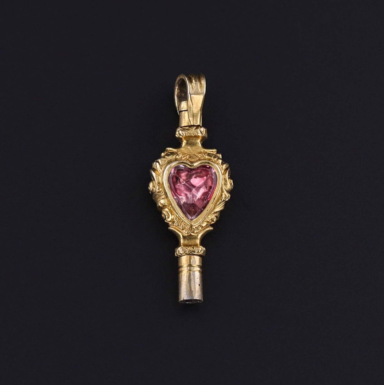 Antique Heart Shaped Watch Key of 9ct Gold - Trademark Antiques