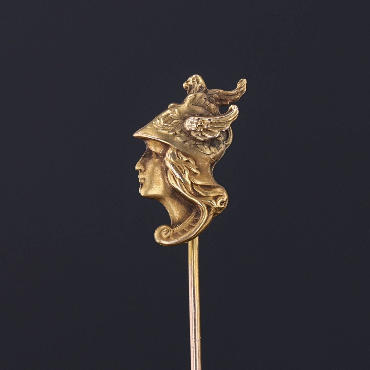 Antique Hermes Mercury Stickpin of 14k Gold - Trademark Antiques