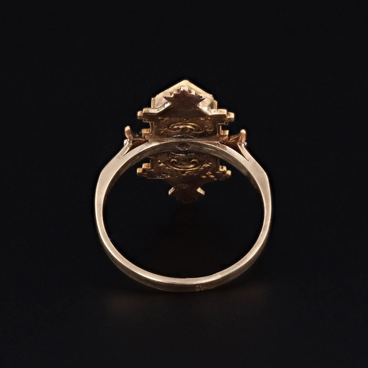 Antique Holbeinesque Sapphire Diamond and Enamel Conversion Ring - Trademark Antiques