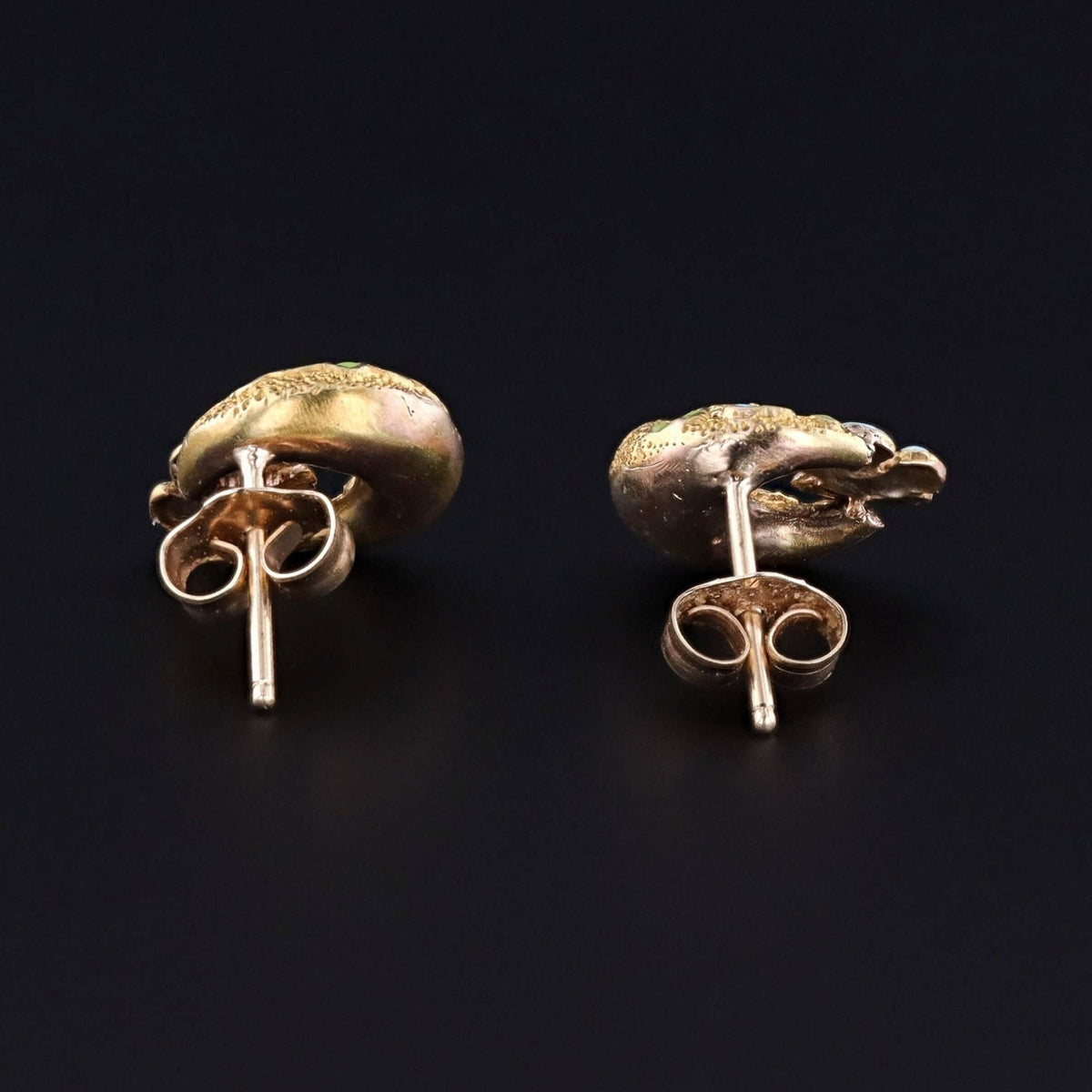 Antique Honeymoon Earrings of 14k Gold - Trademark Antiques