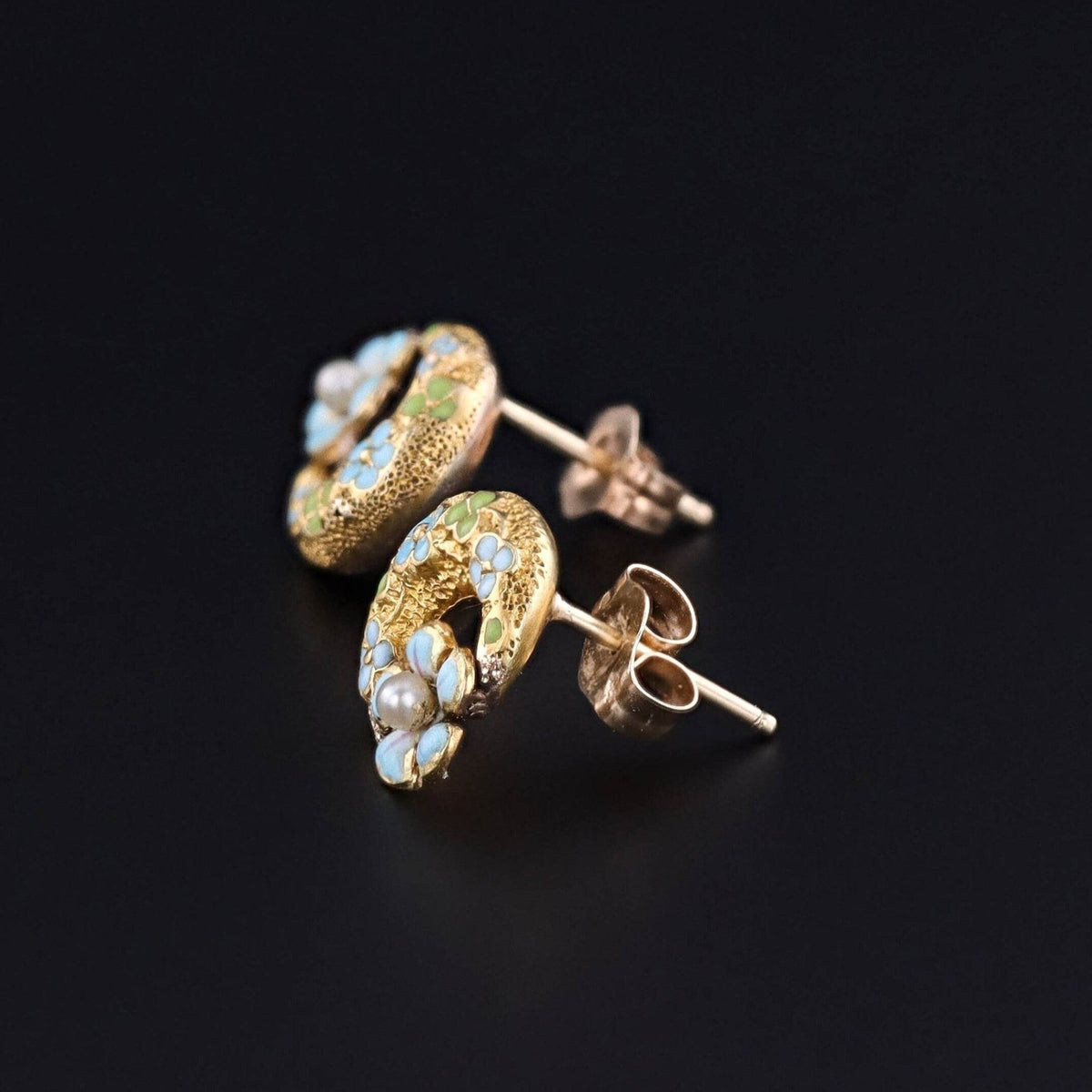 Antique Honeymoon Earrings of 14k Gold - Trademark Antiques