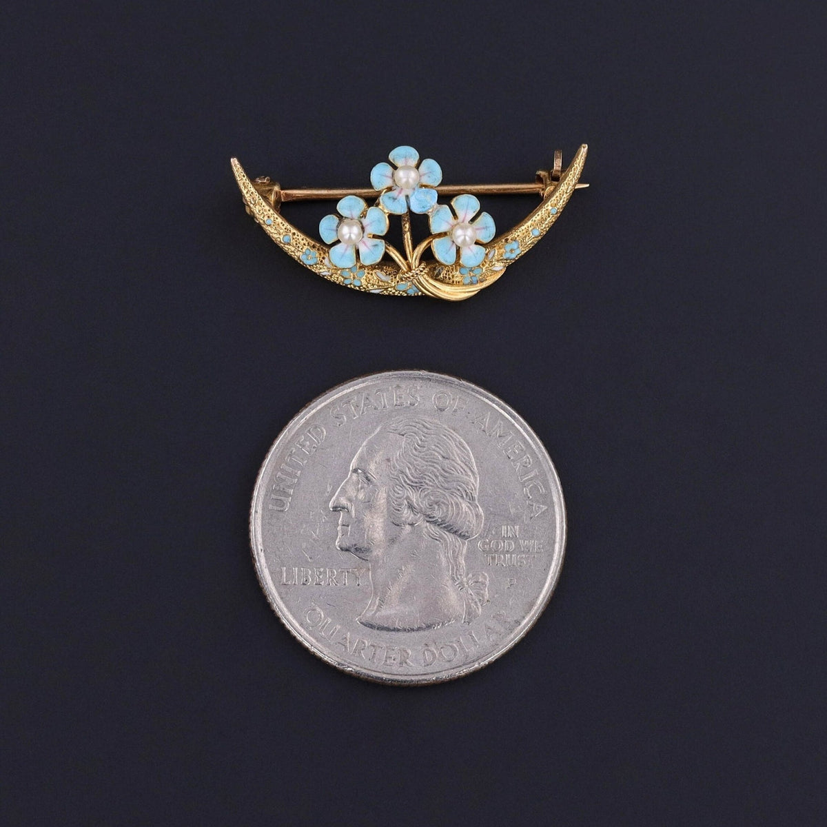 Antique Honeymoon Pin of 14k Gold - Trademark Antiques