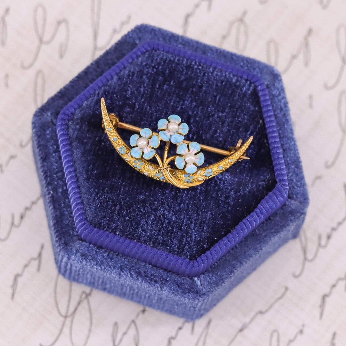 Antique Honeymoon Pin of 14k Gold - Trademark Antiques