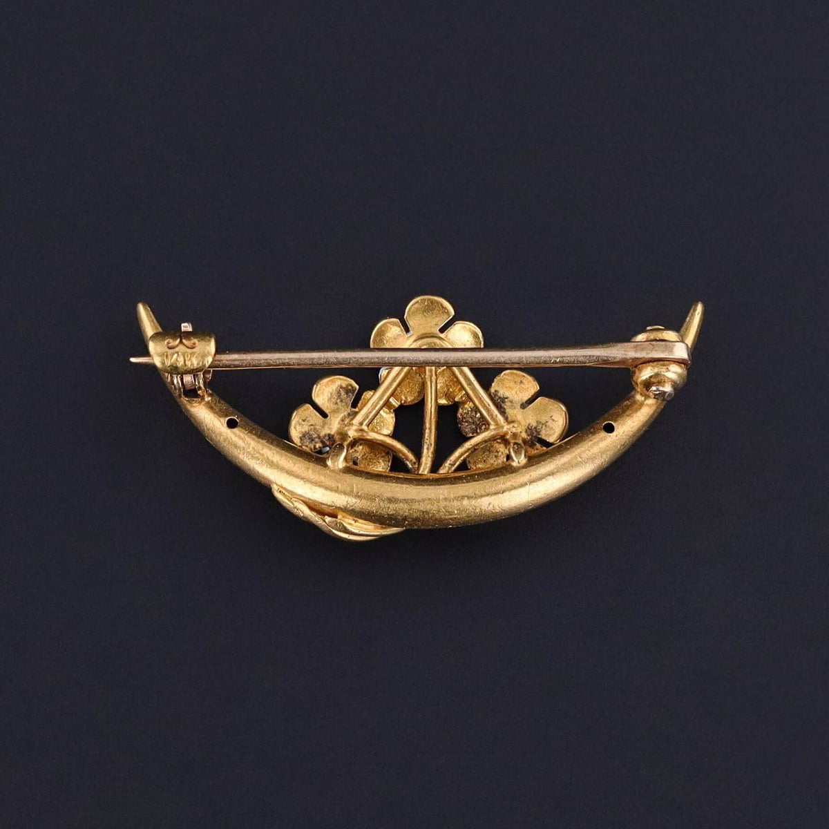 Antique Honeymoon Pin of 14k Gold - Trademark Antiques