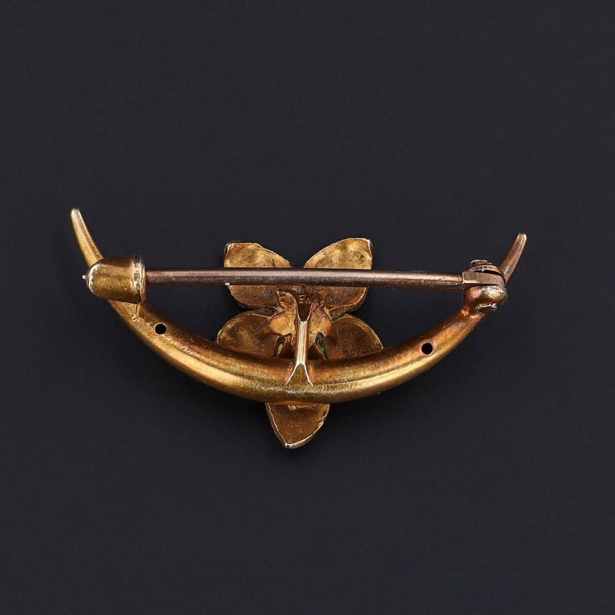 Antique Honeymoon Pin | Pearl and Enamel Pin - Trademark Antiques