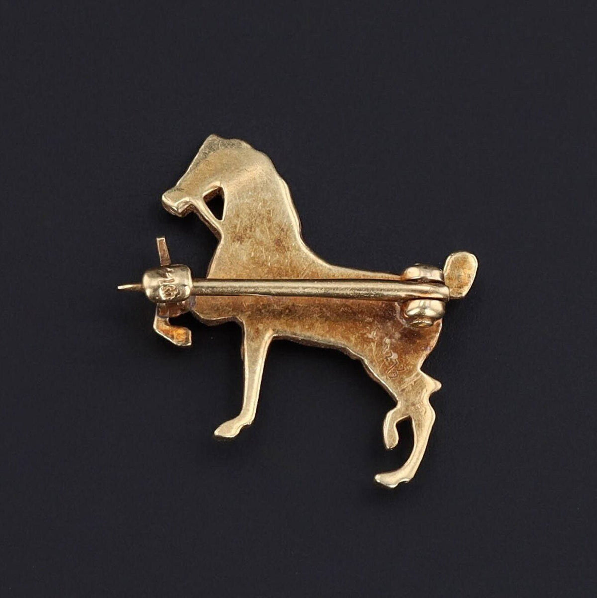 Antique Horse Brooch | 14k Gold Horse Pin - Trademark Antiques