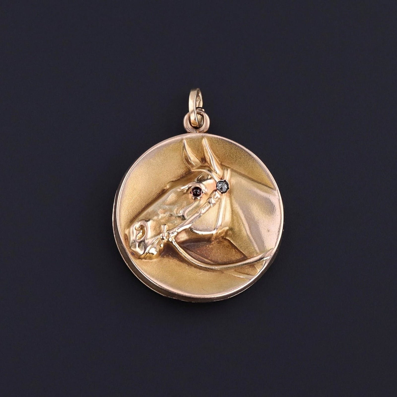 Antique Horse Locket of 10k Gold - Trademark Antiques