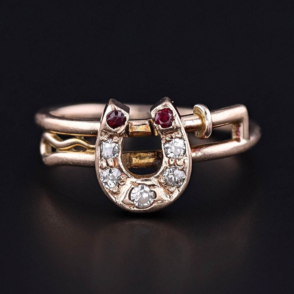 Antique Horseshoe Conversion Ring of 14k Gold - Trademark Antiques