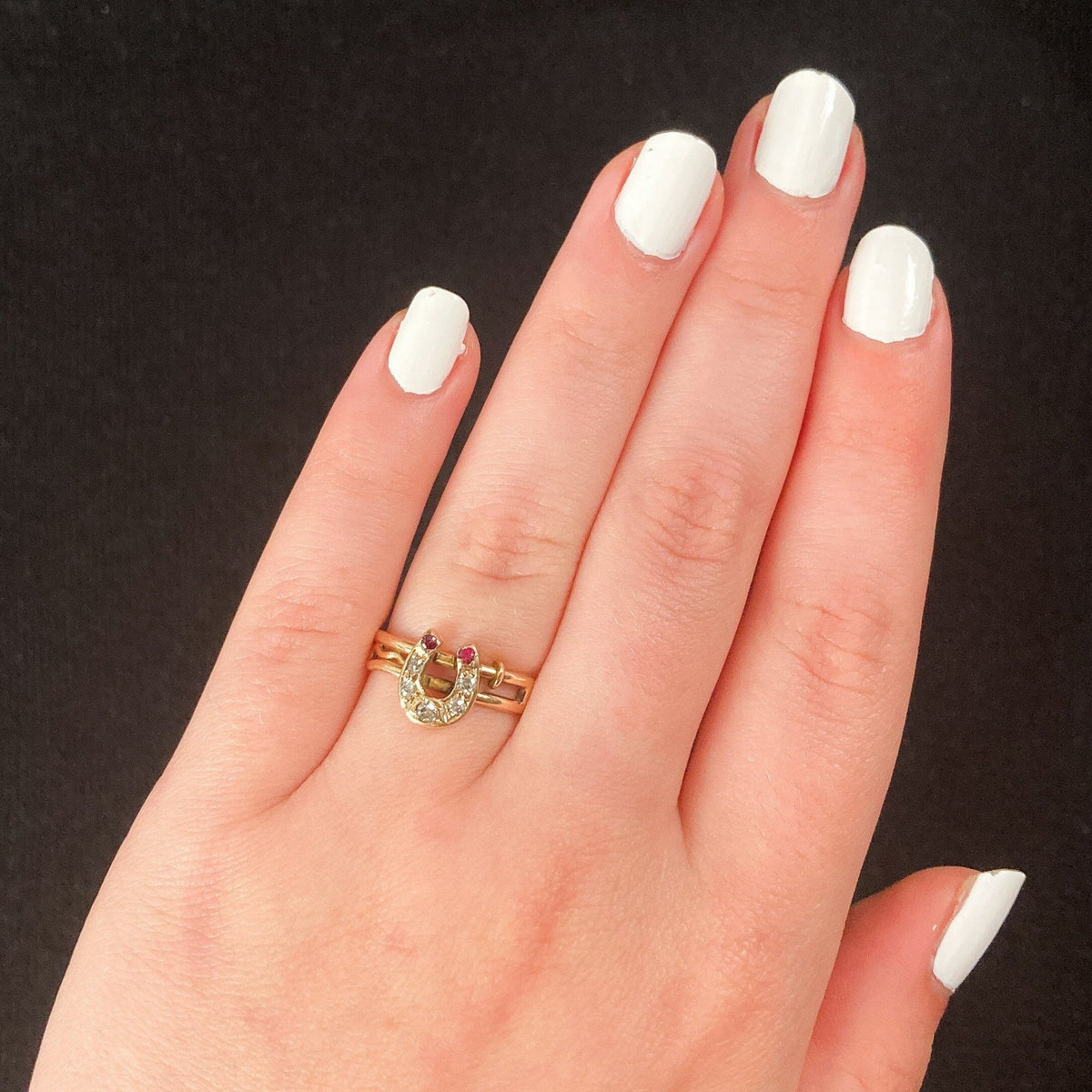 Antique Horseshoe Conversion Ring of 14k Gold - Trademark Antiques