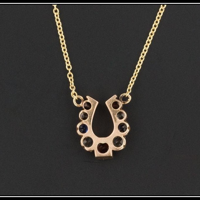 Antique Horseshoe Necklace | Antique Stick Pin Conversion Necklace - Trademark Antiques