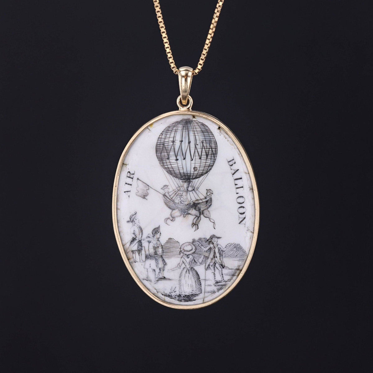 Antique Hot Air Balloon Pendant | Georgian Pendant - Trademark Antiques