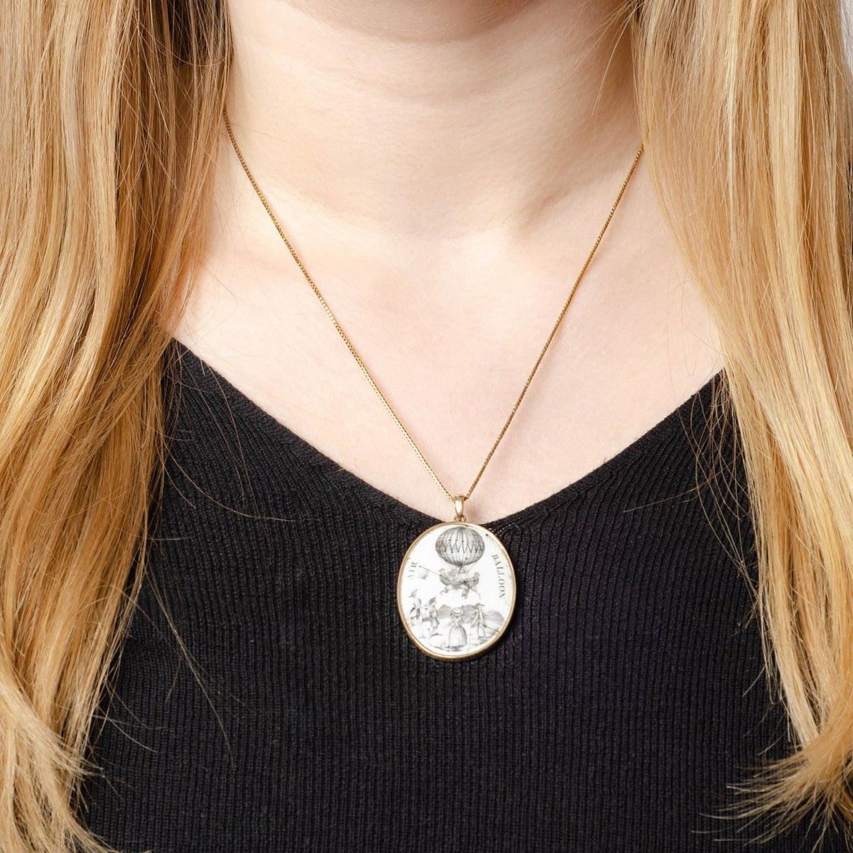 Antique Hot Air Balloon Pendant | Georgian Pendant - Trademark Antiques