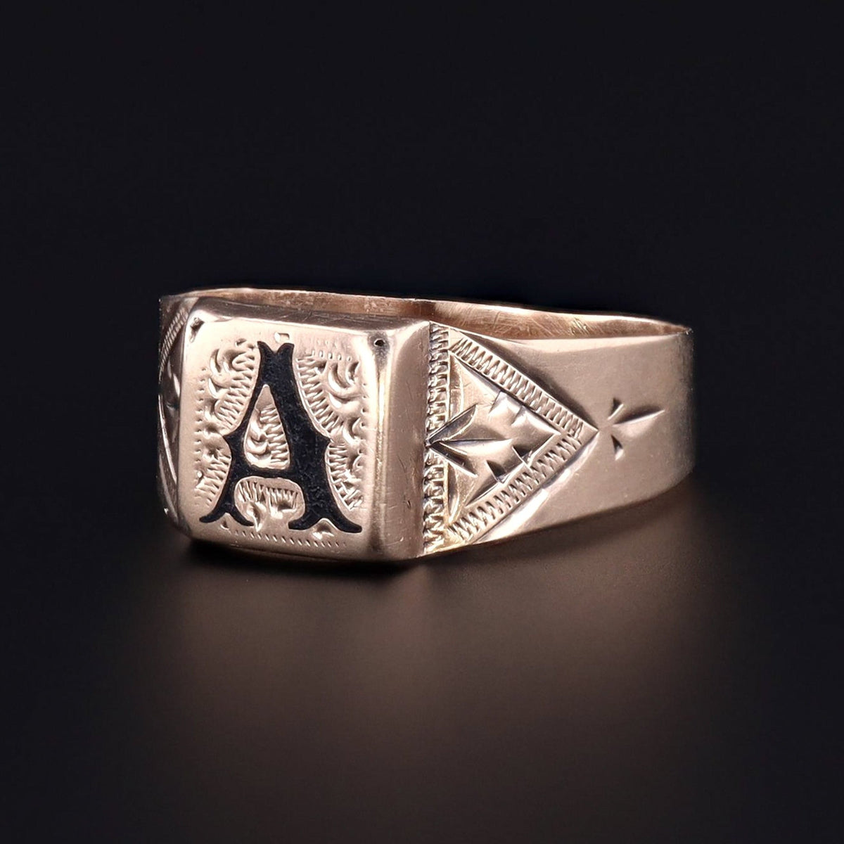 Antique Initial A Ring | Letter A Initial Ring - Trademark Antiques