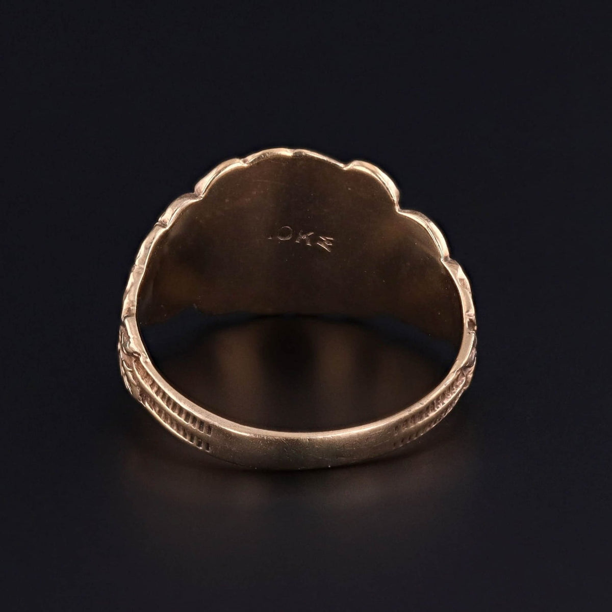 Antique Initial Signet Ring of 10k Gold - Trademark Antiques