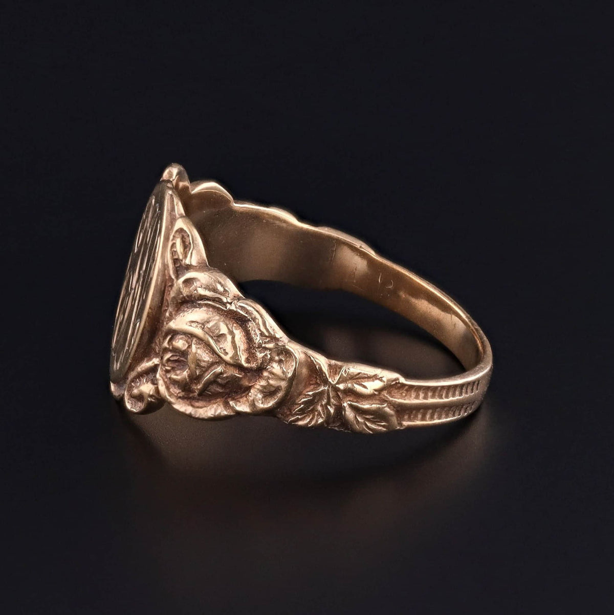 Antique Initial Signet Ring of 10k Gold - Trademark Antiques