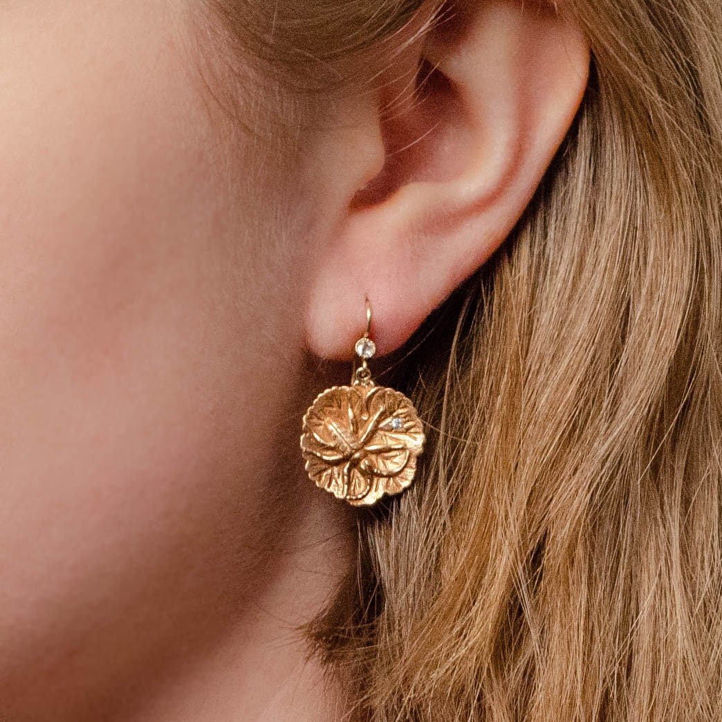 Antique Insect Conversion Earrings of 14k Gold - Trademark Antiques