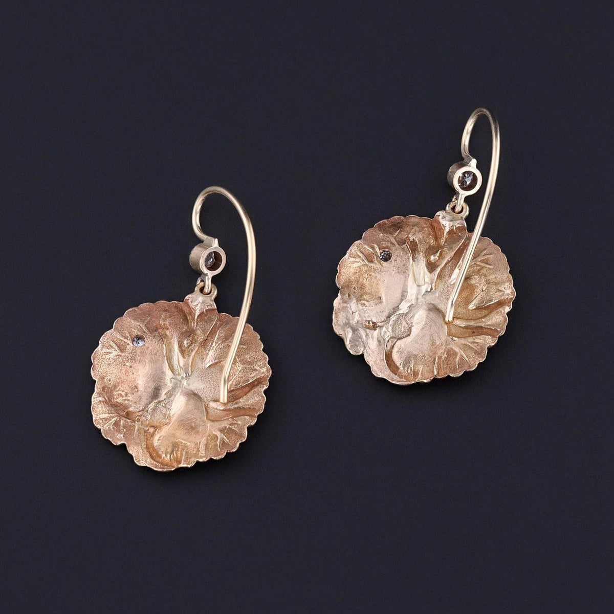 Antique Insect Conversion Earrings of 14k Gold - Trademark Antiques