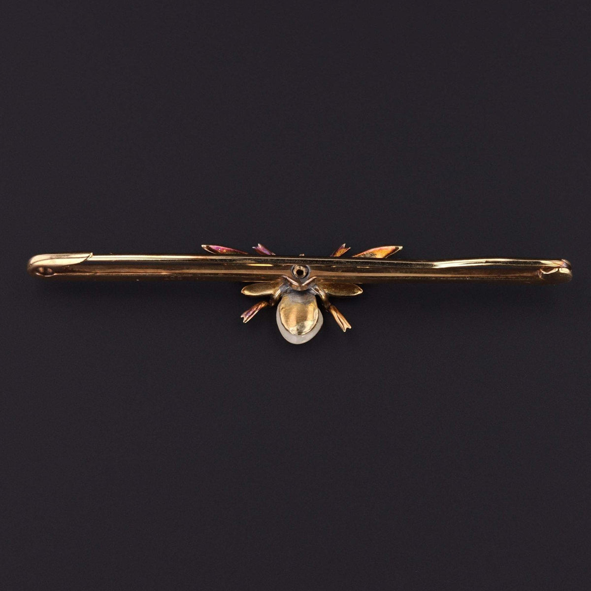 Antique Insect Pin | Pearl Diamond and Enamel Pin - Trademark Antiques