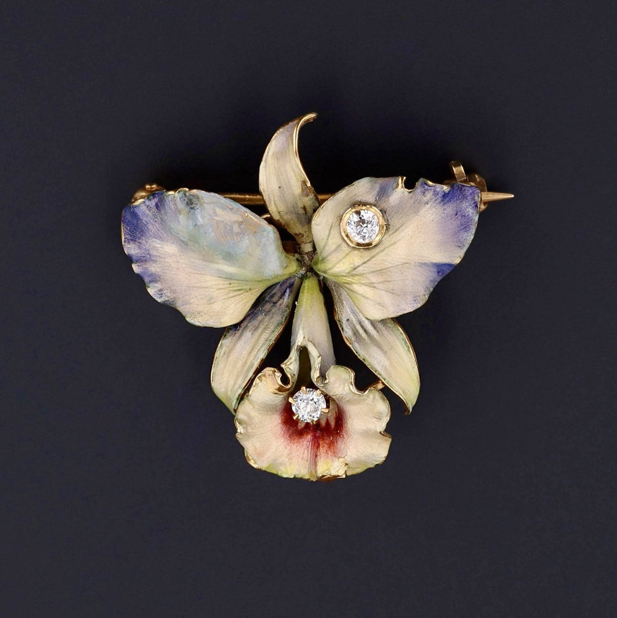 Antique Iris Brooch | 14k Gold Iris Brooch - Trademark Antiques